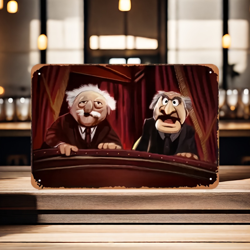 Home Bar Cafe - Statler & Waldorf Vintage Metal Duvar