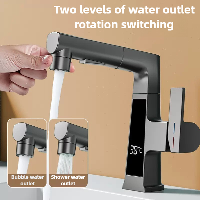 Home Bar Sink - Dijital Ekranlı Çekmeli Musluk Akıllı Sıcaklık