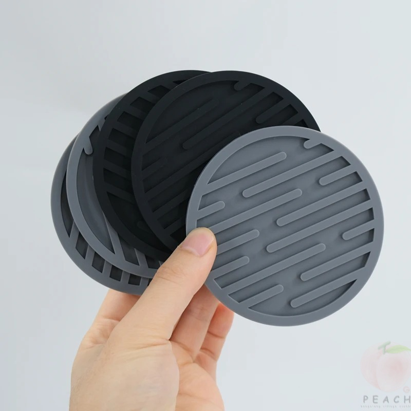 Bar Mat Rubber - 10 cm Silikon Bardak Yuvarlak Isıya