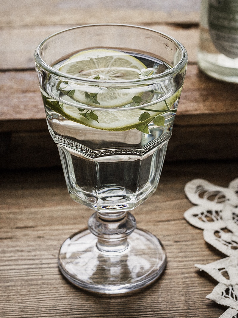 Highball Glass Set - Retro Işık Camlı Yüksek Bardak, Pembe
